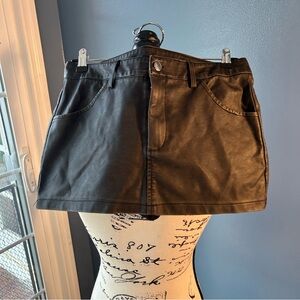 Faux Leather Mini Skirt with shorts attached
